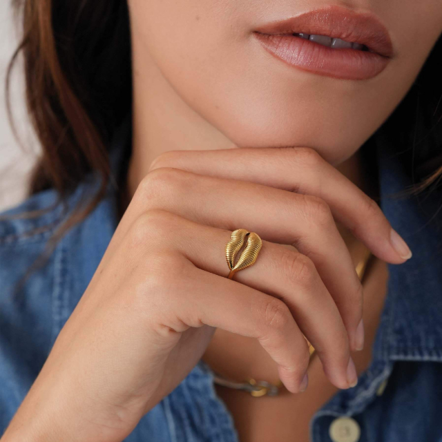 Bague Sensuela acier doré or