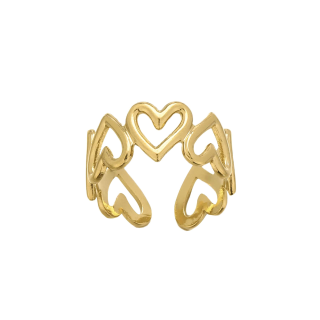 Bague Hearty acier doré or