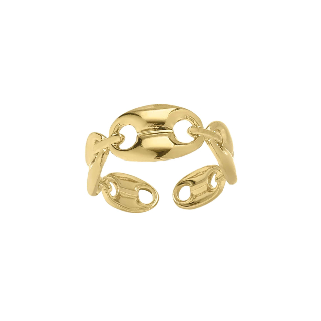 Bague Kaya acier doré or