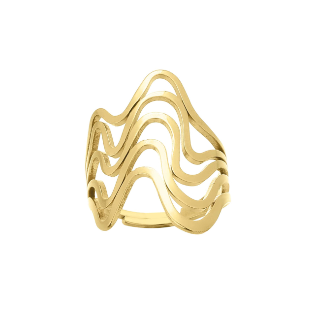 Bague Lupa acier doré or