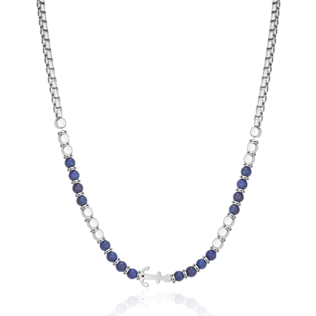 Collier Navy acier argenté
