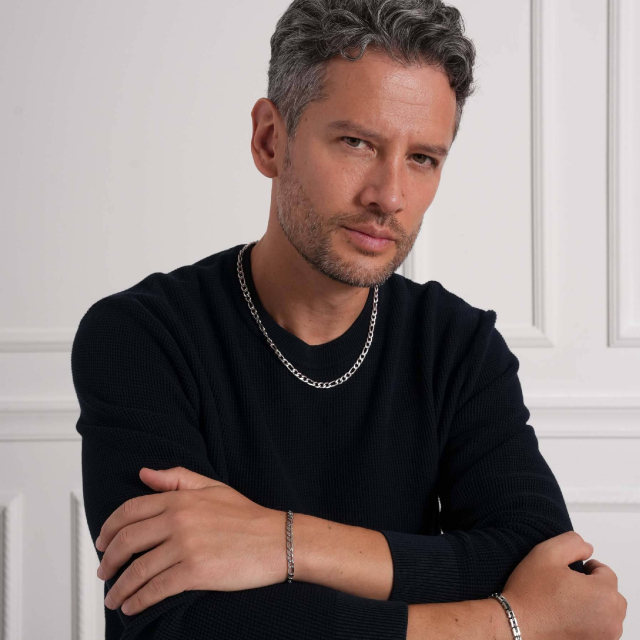 Collier Emile acier argenté