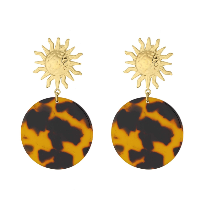 Boucles Orus marron acier doré or