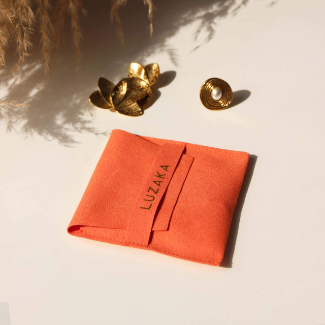 Pochon cadeau orange pour bijoux