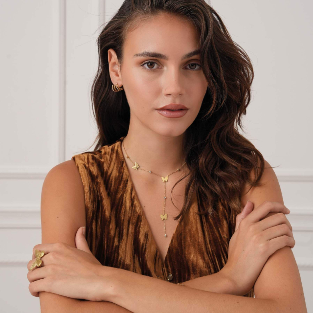 Collier Y Saphira papillon