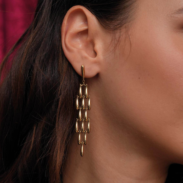 Boucles Calliope acier doré or
