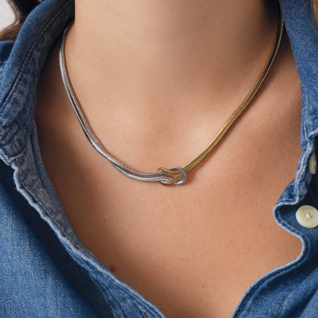 Collier maille Lucie doré or et argenté