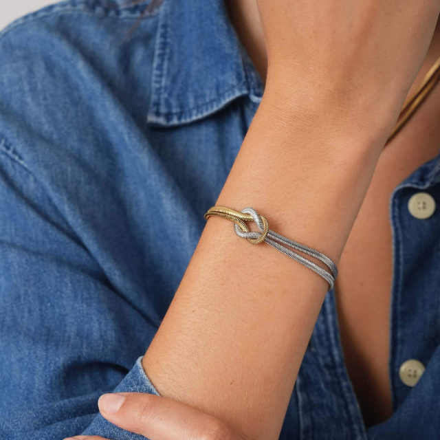 Bracelet maille Lucie doré et argenté