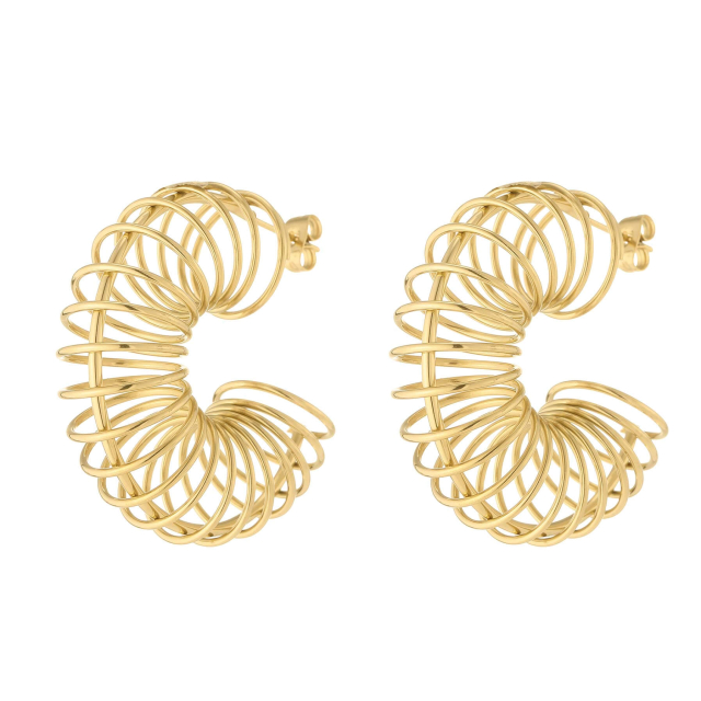 Boucles Lotty acier doré or