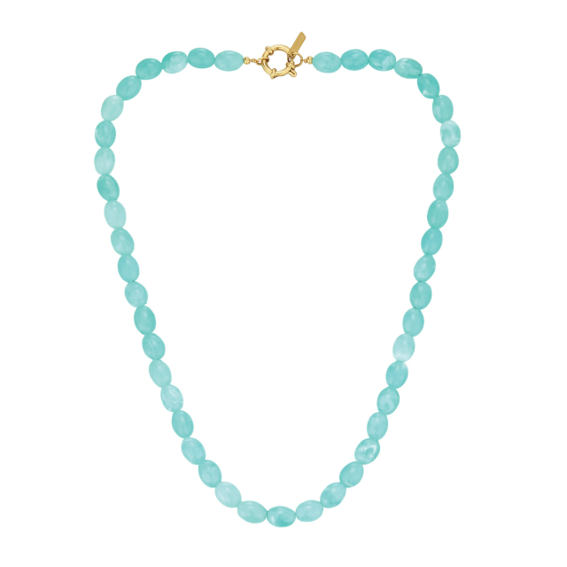 Collier Sweet turquoise acier doré or