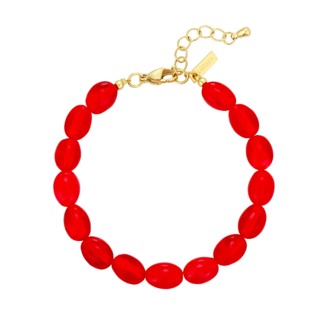 Bracelet Sweet rouge acier doré or
