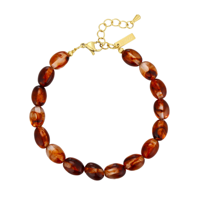 Bracelet Sweet marron acier doré or