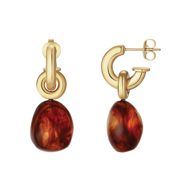 Boucles Sweet marrons acier doré or