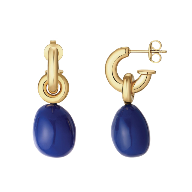 Boucles Sweet bleues acier doré or