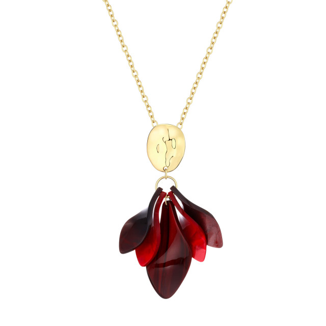 Collier Aurora bordeaux acier doré or