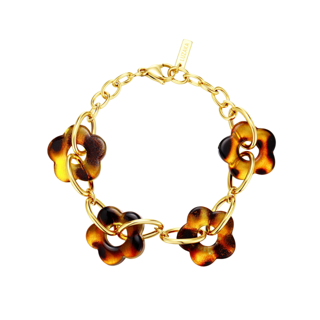 Bracelet Flora écailles de tortue acier doré or