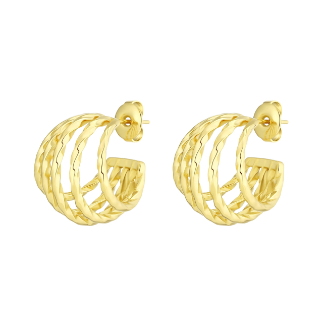 Boucles d&#039;oreilles Nolia acier doré or