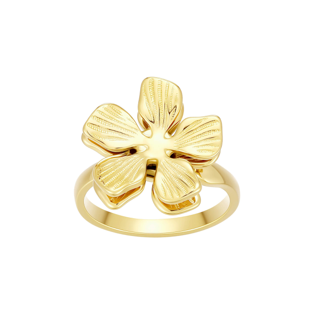 Bague Flora anti-stress acier doré or
