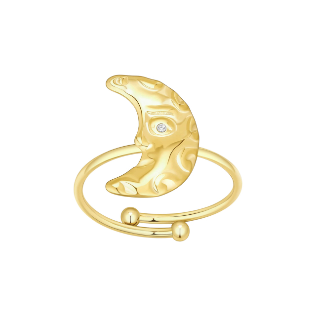 Bague Luna acier doré or