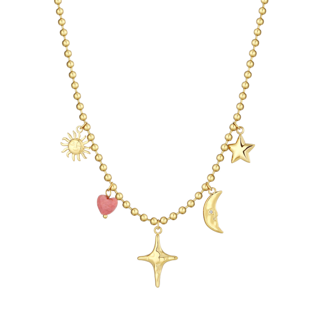 Collier Stella acier doré or