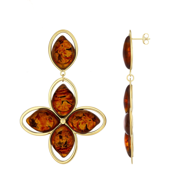 Boucles Zara marrons acier doré or