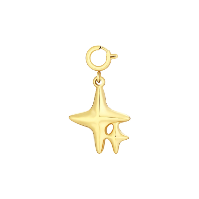 Charm Etoiles acier doré or