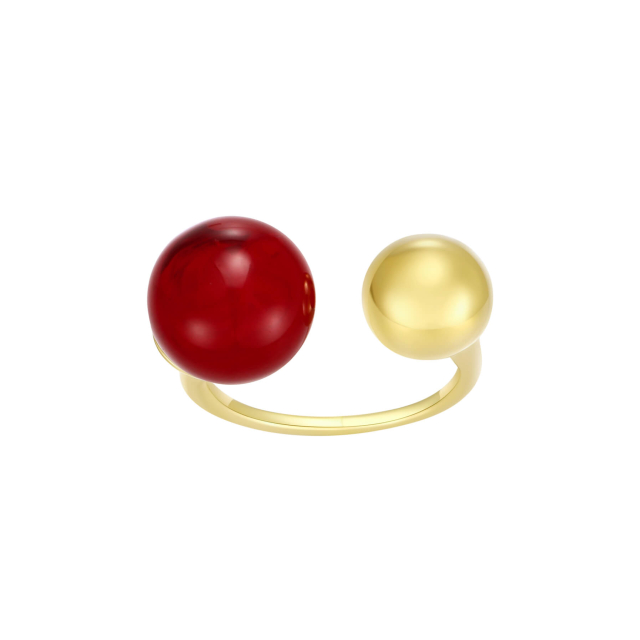 Bague Dania rouge acier doré or