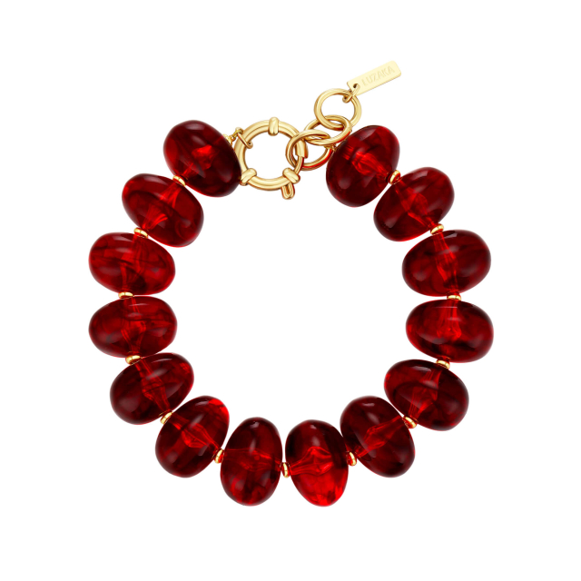 Bracelet Dania bordeaux acier doré or