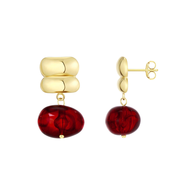 Boucles Dania bordeaux acier doré or