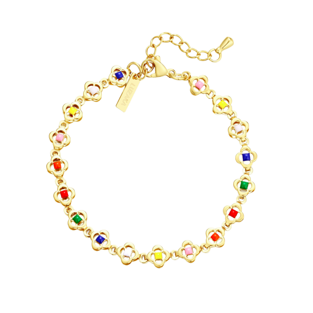 Bracelet Florence multicolore acier doré or