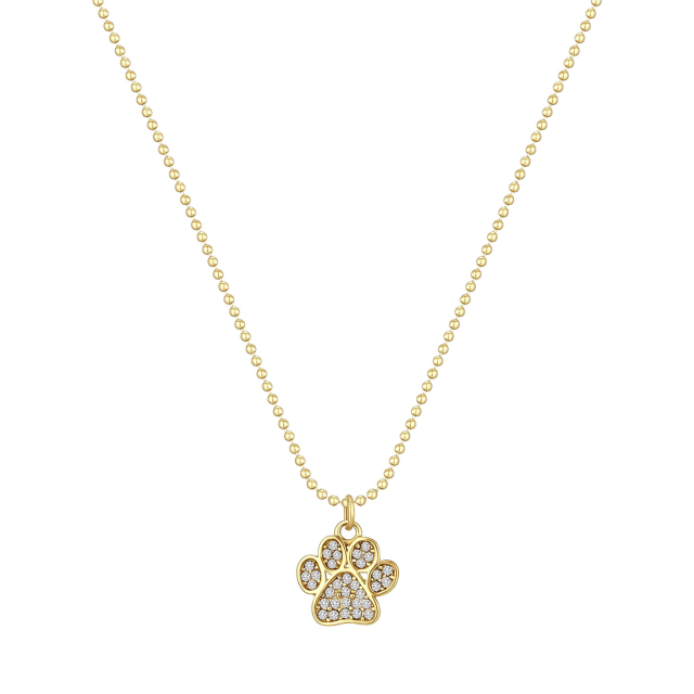Collier Louigi acier doré or strass