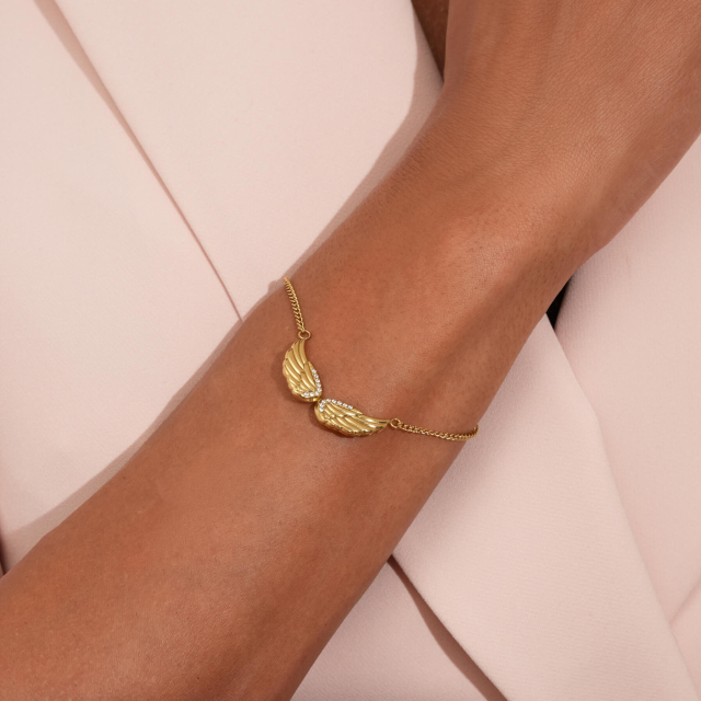 Bracelet Angie zircons acier doré or