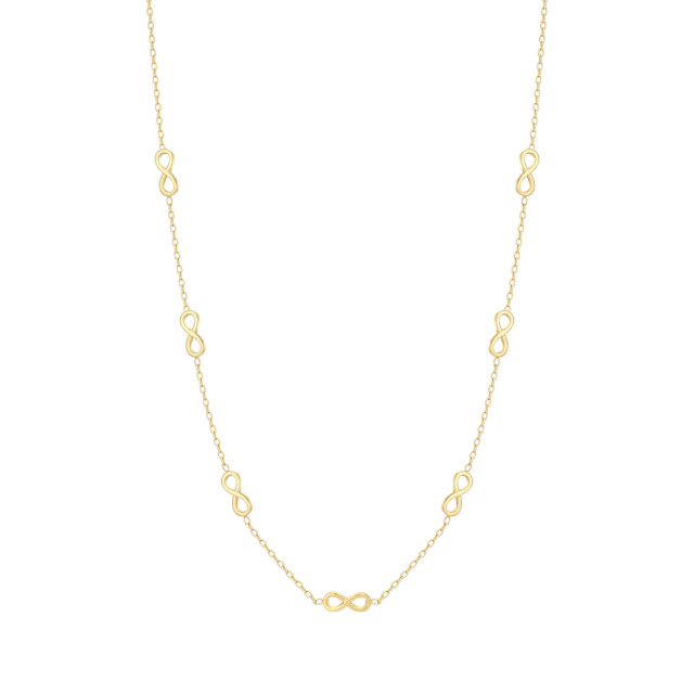 Collier infini acier doré or