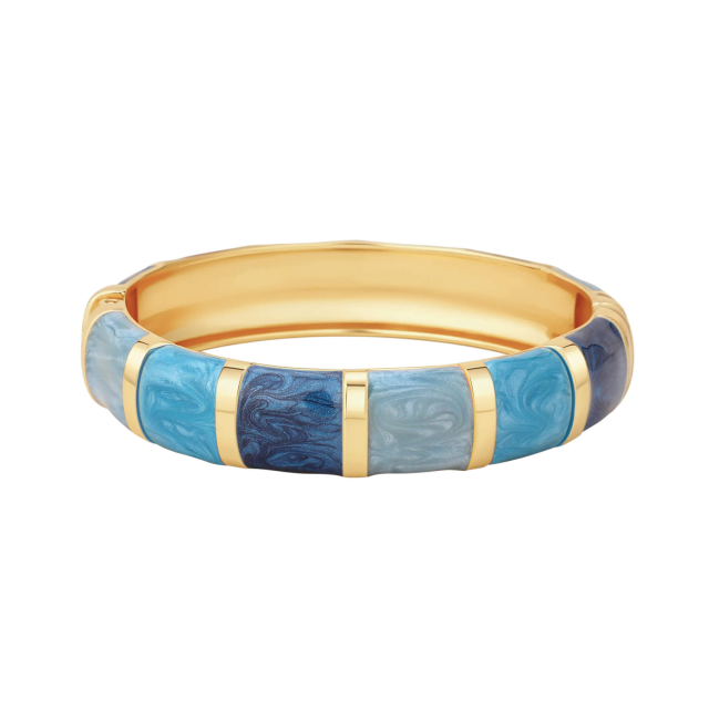 Jonc Moka bleu doré or