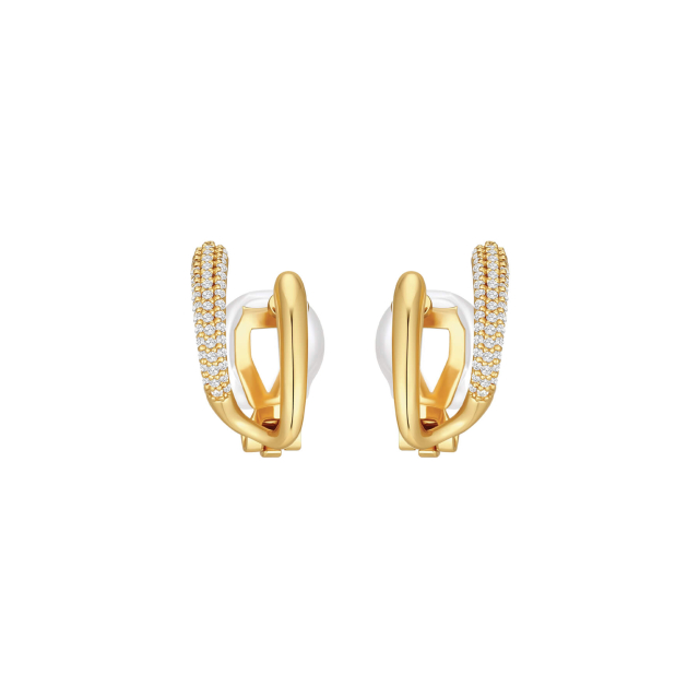 Boucles clip Emma doré or strass