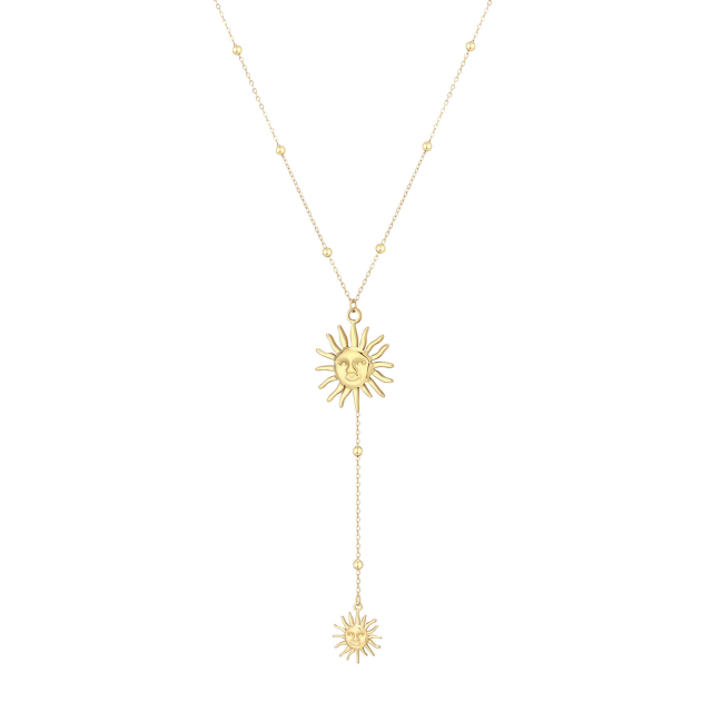 Collier Noé Y acier doré or