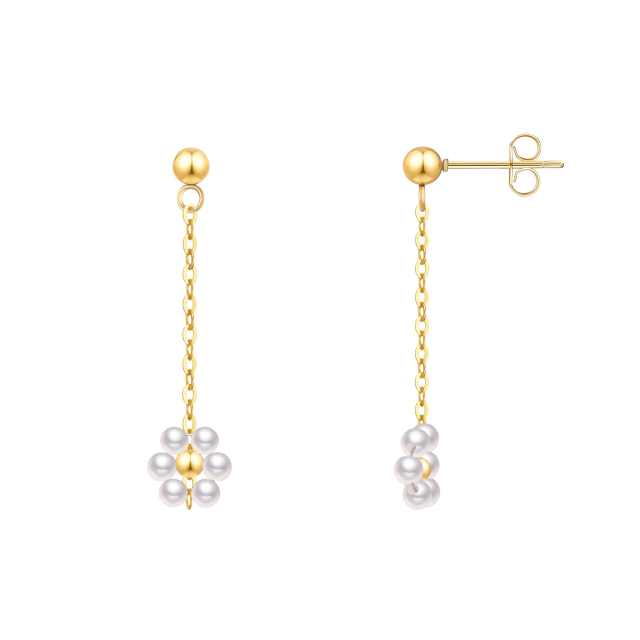 Boucles Giséla perles acier doré or