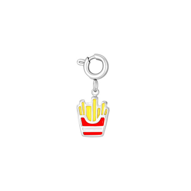 Charm Frites acier argenté