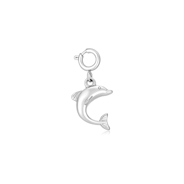 Charm Dauphin acier argenté
