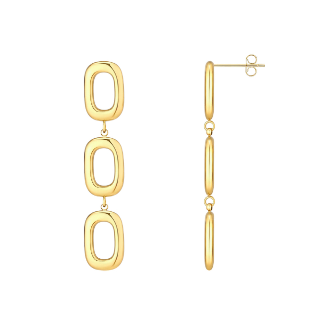 Boucles Albane acier doré or