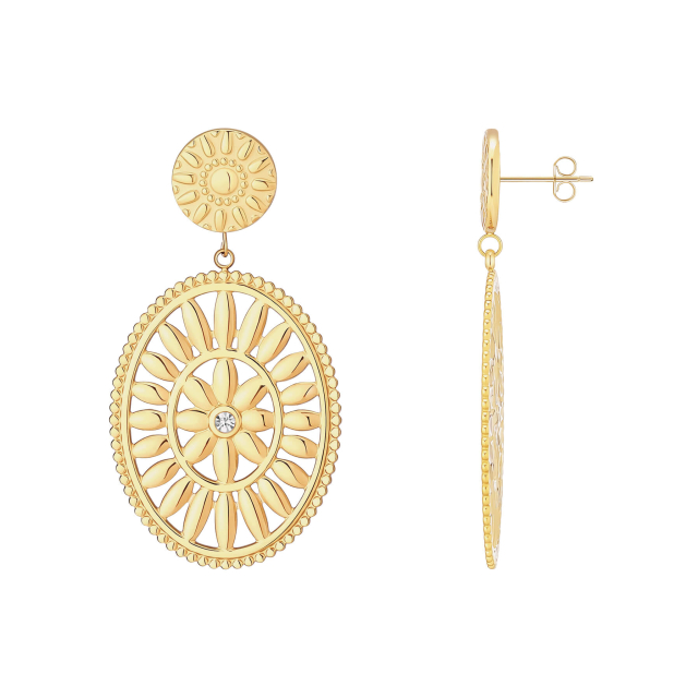 Boucles Aztec acier doré or