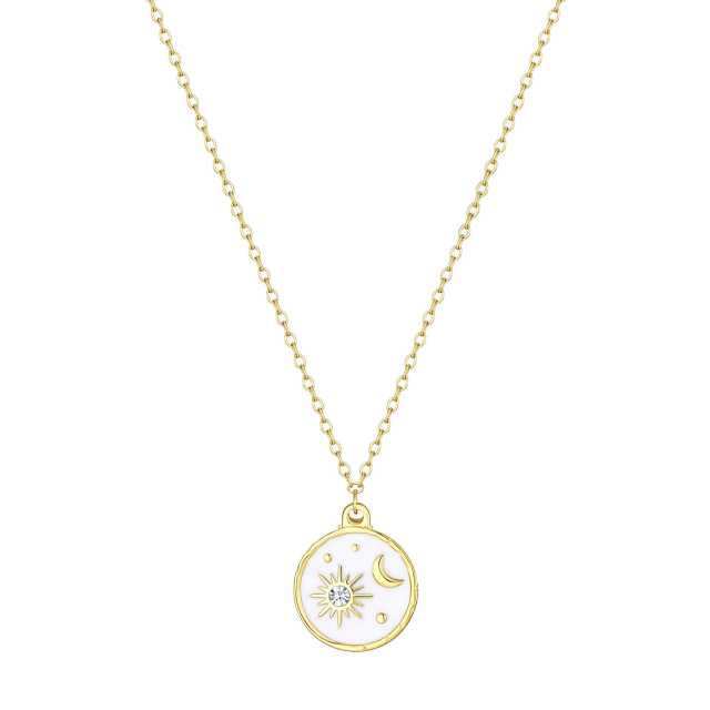 Collier Constellation acier doré or