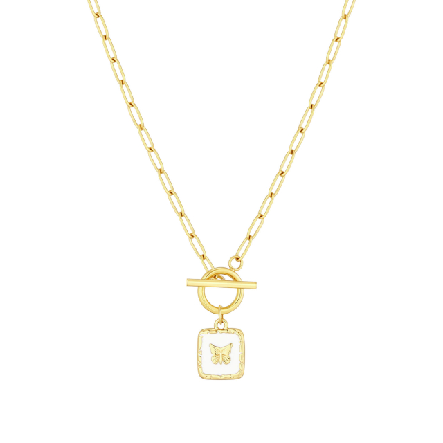 Collier Butterfly acier doré or