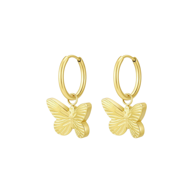 Boucles Papillon acier doré or