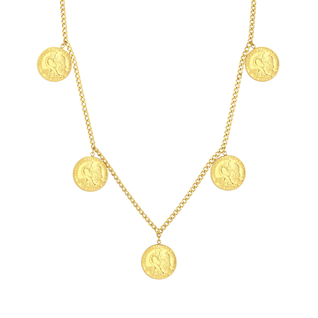 Collier République Française acier doré or