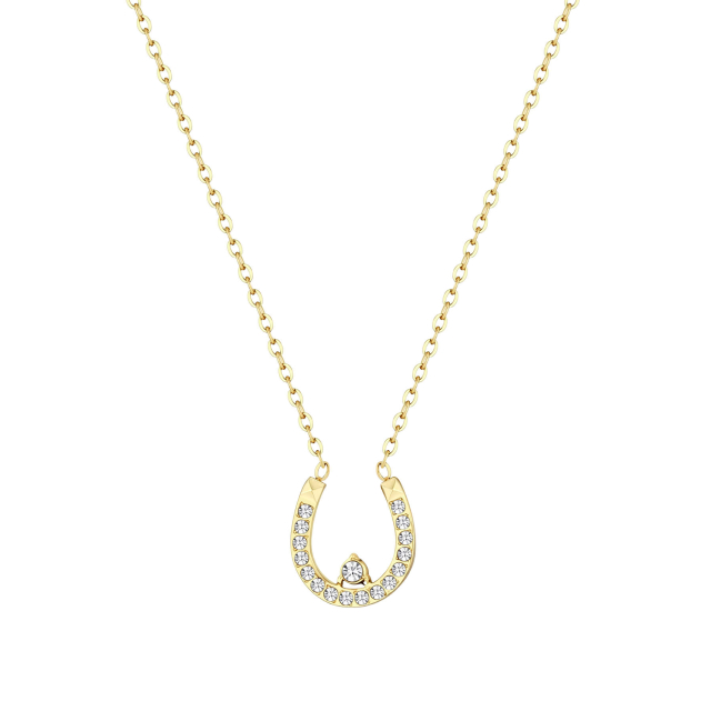 Collier Chance strass acier doré or