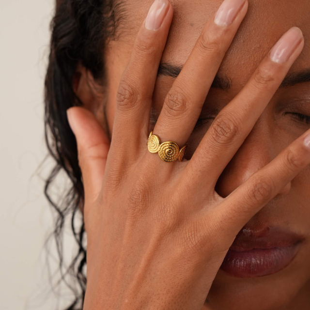 Bague Gaelle acier doré or
