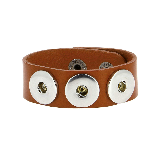Bracelet Snap Cuero marron Snap bijou Femme Chaine - Cordon- Bijoux et accessoires pas chers pour femme Luzaka Ref.24046