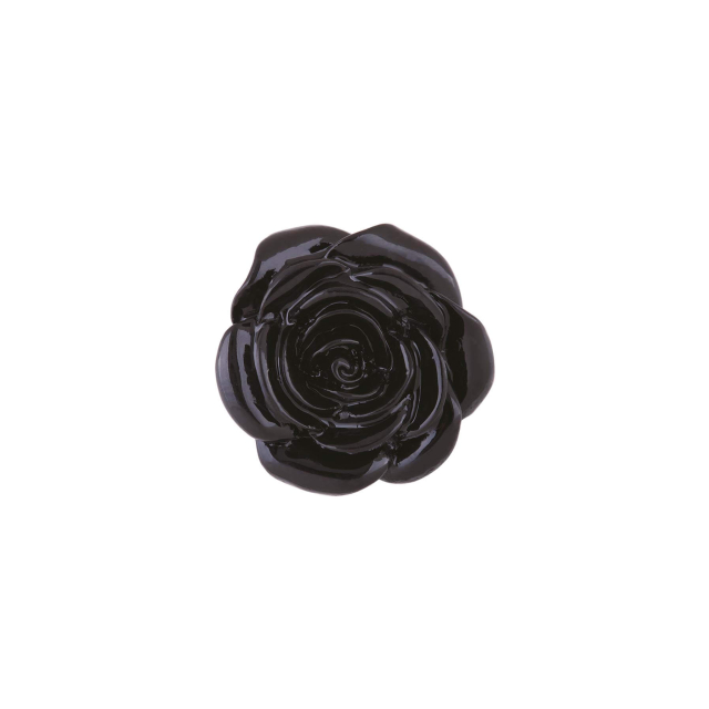 Bouton snap fleur noire