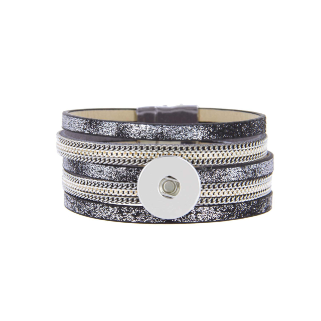 Bracelet Snap julia gris Snap bijou Femme Multi chaines- Bijoux et accessoires pas chers pour femme Luzaka Ref.41434